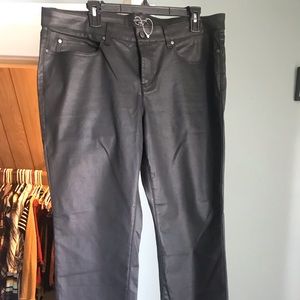 Eileen Fisher waxed black jean